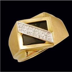 Stunning Onyx and Diamond Men's Ring