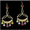 Image 1 : 14KY Multi Color Stone Chandelier Earrings