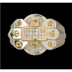 14K Two-Tone Gold Diamond Men's Ring