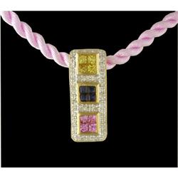 14KY Gold 1.36ct Multi Sapphire and Diamond Pen
