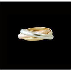 14K GOLD YELLOW PINK WHITE TRIO WEDDING BANDS