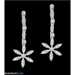 14K .50ct Inspiring Diamond Flower Dangle Earri