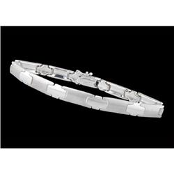 FINE AND CLASSIC 14K WHITE GOLD SHINY BRACELET