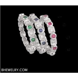 14k 1.05ct GOLD DIAMOND/MULTI GEM STACKABLE RING