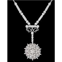 14K .70ct Lacey Deco Style Diamond pendant