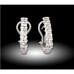 14K Gold 1.00ct Baguette Diamond Earrings