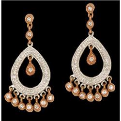14KPW Gold Diamond Chandelier Earrings