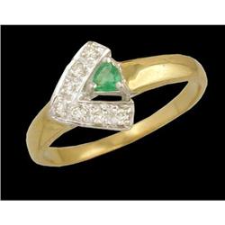 14KYW Gold Emerald Diamond Ring