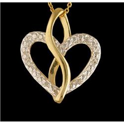 14KY Gold Lovely Heart Diamond Pendant