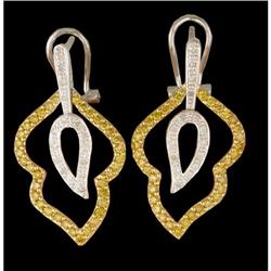14KWY Gold .93ct Diamond Leaf Earrings