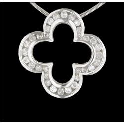 10KW Gold.50ct. Diamond Silhouette Flower Slide Pendant