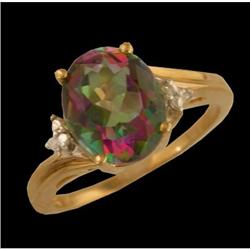 10KY Gold 2.00ct Mystic Topaz and Diamond Ring