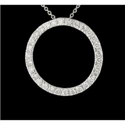 14KW Gold .80ct Diamond Circle of Love Pendant