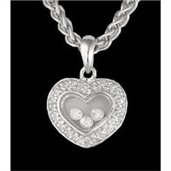 14KW Gold Floating Diamond Heart Pendant