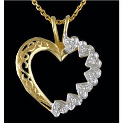 14KY Gold Silhouette Heart Diamond Pendant
