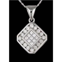 14KW 1.00 Invisibly-Set Diamond Necklace
