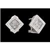 Image 1 : 14KW Gold Floating Diamond-Shaped Diamond Earri