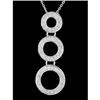 Image 1 : 14KW Gold Diamond Triple Circle Drop Necklace