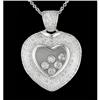 Image 1 : Floating 14KW Gold Diamond Heart Pendant