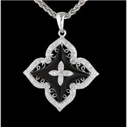 14KW Gold Black Onyx/Diamond Pendant