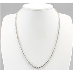 7.55 CTW Natural Diamond Necklace In 18K White Gold
