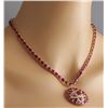 Image 4 : 55.35 CTW Natural Ruby And Diamond Necklace In 14K Yellow Gold