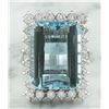 Image 1 : 28.80 CTW Aquamarine 18K White Gold Diamond Ring
