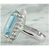 Image 3 : 28.80 CTW Aquamarine 18K White Gold Diamond Ring
