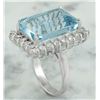 Image 5 : 28.80 CTW Aquamarine 18K White Gold Diamond Ring