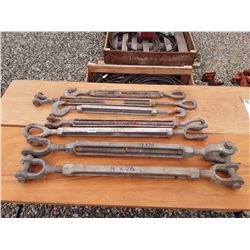 1529___7 --2)  1" x 21" turnbuckles, 2)  1" x 26" turnbuckles,  2)  1 1/2 " x 26" turnbuckles,  1)  