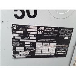 1594___1 -- Hammond 50 KVA 1 ph. Transformer