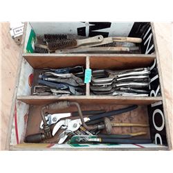 1712___Lot of Welding Clamps, Wire Brushes, Slip Joint Plyers