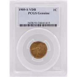 1909-S VDB 1 Penny Genuine Lincoln Head Copper Coin