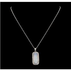 8.67 ctw Opal and Diamond Pendant With Chain - 14KT White Gold