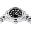 Image 4 : Rolex Ladies Stainless Steel Black Diamond & Channel Sapphire Datejust Wristwatc