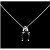 Image 2 : 6.58 ctw Tourmaline and Diamond Pendant with Chain - 14KT White Gold