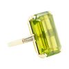 Image 1 : 29.90 ctw Emerald Cut Step Peridot And Diamond Ring - 14KT Yellow Gold