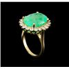 Image 4 : 11.85 ctw Emerald and Diamond Ring - 14KT Yellow Gold