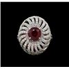 Image 2 : 14KT White Gold 2.73 ctw Ruby and Diamond Ring