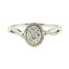 Image 2 : 0.50 ctw Oval Cluster Diamond Ring - Platinaire