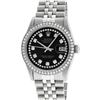 Image 2 : Rolex Mens Stainless Steel Black String Diamond 36MM Datejust Wristwatch