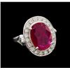 Image 1 : GIA Cert 4.07 ctw Ruby and Diamond Ring - 14KT White Gold