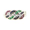 Image 2 : 1.38 ctw Multi-colored Gemstone Ring - 14KT Yellow Gold