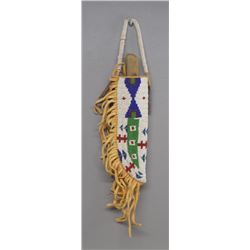 BEADED KNIFE SHEATH AND KNIFE