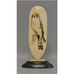 SCRIMSHAWED IVORY SCULPTURE (DAVID SMITH)