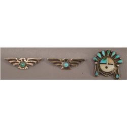 NAVAJO AND ZUNI INDIAN PINS
