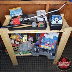 Tool Combo : Air Blower Guns, Mini Air Compressor, Tape Measure, Car Care Kits, Halogen Flood Light,