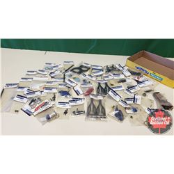 Tray Lot: RC Car/Truck Parts (Tire Glue, Pivot Body Mounts, Machine Screws, Lock Nuts, Brake Shoes,