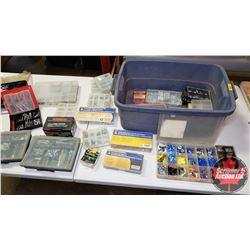 Tote Lot: Electric Terminal Ends, Nuts, Bolts, Pins, Organizers, etc