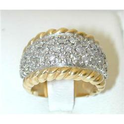 5161 14K 2 Tone Gold Ring w/ Diamonds
